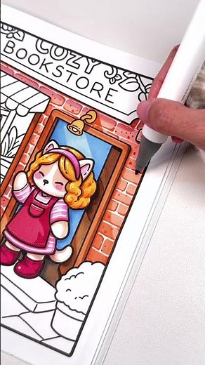📚 Friendly Bookstore Greeting | Cozy Life Coloring Book by Jade Summer