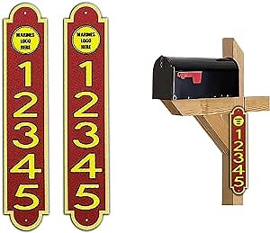 Curb N Sign Mailbox Numbers Plaques - Made of Aluminum Composite Material - Super Reflective Mailbox Numbers for Outside - Customized Mailbox Number Plaques - Pre-Drilled - Versatile Usage (set of 2) (Marines)