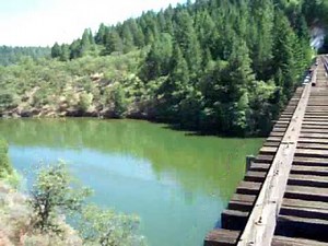 Train bridge where they filmed a scene from "Stand By Me"