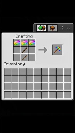 how to craft rainbow 🌈 pickaxe ⛏️ IN MINECRAFT 💀 #minecraft #rainbow #pickaxe #viralshort