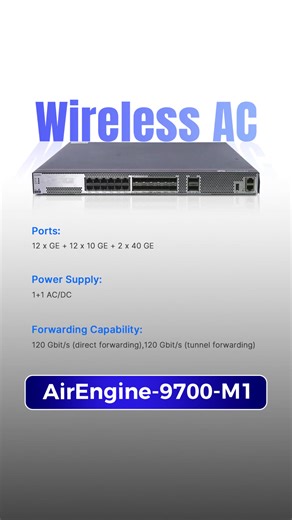 AirEngine-9700-M1, Huawei AirEngine Series Wireless Controller, 12xGE / 12x10GE SFP / 2xQSFP No Power #huawei #Wireless #fyp
