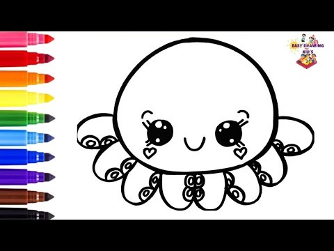 Octopus 🐙 Drawing, Painting, Coloring for Kids & Toddlers / Octopus Drawing Easy