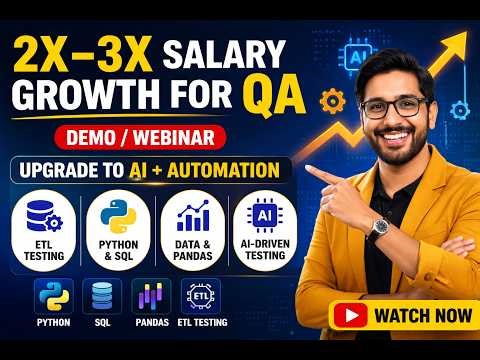 2X–3X Salary Growth for QA Professionals | AI + ETL Automation Demo Webinar
