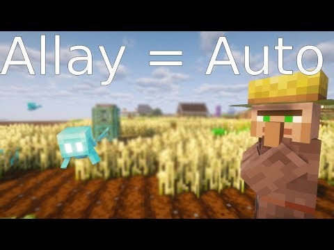 Using allays to auto gather crops