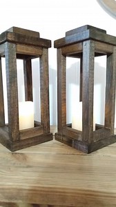 Set of 2 - Rustic Wooden Wood Candle Lanterns, Wedding, Table Centerpiece, 8 - 13 Inch Tall, Farmhouse, Decor, Wedding Reception, Latern - Etsy