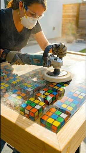 Rubik’s Cube Epoxy Table Transformation 😍