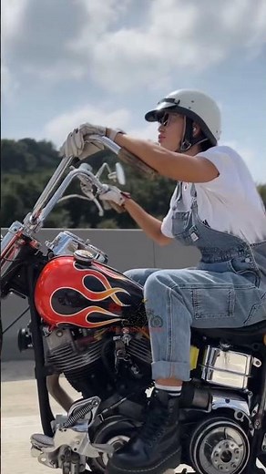 “Vintage Power, Modern Soul — Shovelhead Biker” #harleydavidson #harley #bikergirl