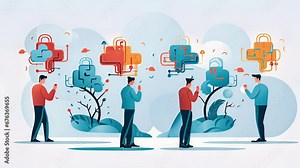 A character imagines being pulled in different directions by conflicting thoughts, visually representing the concept of cognitive overload. 2d animation