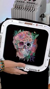 NEW sugar skull embroidery designs - perfect blend of edgy & beautiful 💀🌸 Comment “skull” for the link to this design #machineembroidery #machineembroiderydesigns #embroidered | Embroidery Legacy