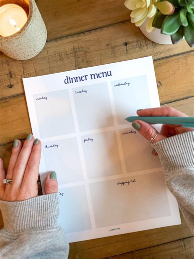 Weekly Dinner Menu Planner | Minimalist Meal Plan With Shopping List (instant Download) - Etsy