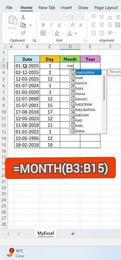 Split Date into Day, Month & Year – Excel Hack! | Extract Day, Month, Year in 1 Second – Excel Trick