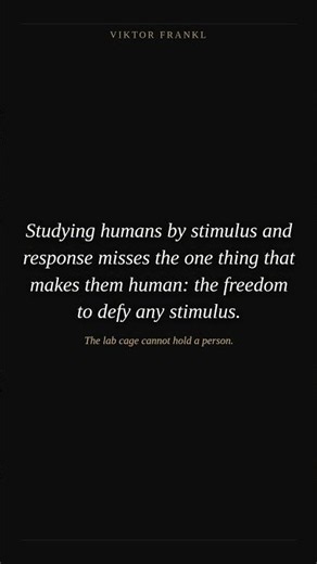 Frankl's Critique of Behaviorism — His Counter-Argument 🐀 #ViktorFrankl #Shorts