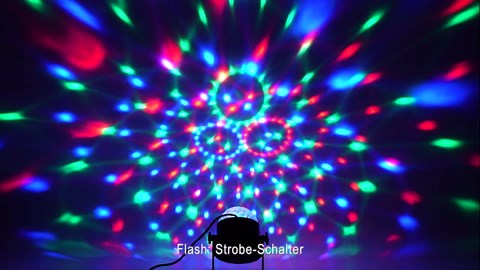 Sound Activated RGB Disco Ball Party Lights, 7 Modes Strobe DJ Stage Lamp with Remote Control