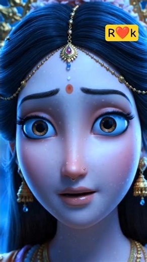 Pixar Style Radha Krishna 😍 | Most Cute Bhakti Video Ever 💙#shortsfeed #shortvideo #animation