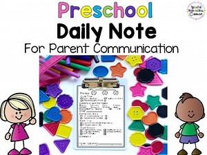 Daily Note Home Parent Communication Log Book for Preschool & Special Education