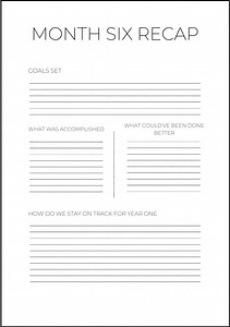 Business Plan Outline for Long Term and Short Term Use, Includes Incremental Check ins, Available in Letter, A4, and A5 paper sizes PDF