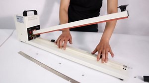 Impulse Heat Sealer with Seal bar, Heavy-Duty Bag Sealing & Cutting Machine, 8mm Sealing Width, 1 Extra Replacement (white, 24 inch)