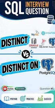 SQL Interview question #5 | DISTINCT Vs DISTINCT ON | #SivaAcademy #Shorts