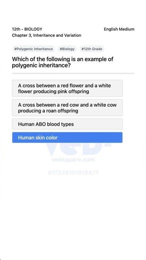 Polygenic Inheritance Explained 12th Biology Chapter 3