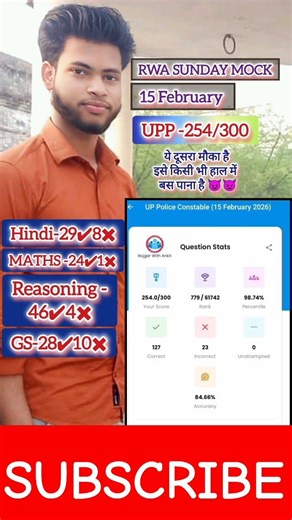 RWA UP CONSTABLE MOCK TEST 🔥🚨 #mocktest #uppolice #motivation #shorts #viral #trending #rwa #maths