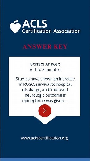 ACLS Practice Test Question 3 Answer Key #acls #reels #practicetest