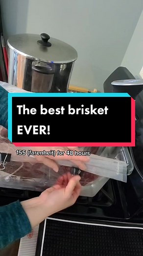 Try this and you'll never make brisket any other way! The most tender and delicious and only THREE ingredients (including the brisket) #homegrownkosher #pesach #homecooking #brisket #jewtok #jewishtiktok #sousvide