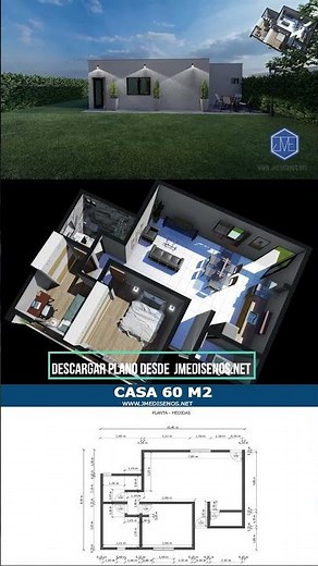 Casa 60 m2 / 2 Dormitorios