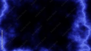 A striking blue lightning bolt stands out against a dark backdrop, formed by mesmerizing blue sparks suspended in the air, with no other elements in sight