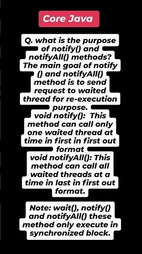 "Mastering notify() and notifyAll() in Java Threads | Core Java Synchronization Tutorial"
