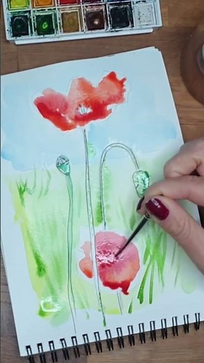 Peindre un Coquelicot à l’Aquarelle : Guide Étape par Étape #aquarellefacile #watercolor