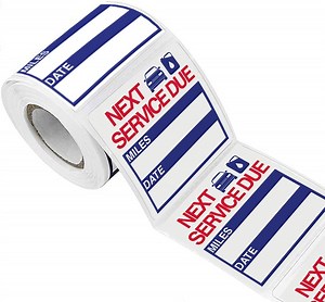 Performore 2 x 2 Oil Change Stickers, 300 Sitckers Per Roll, Auto Service Reminder Sticker Roll, Next Service Due Sticker Labels, Removable Vinyl Stickers for Cars Windows Windshield (2 Rolls)