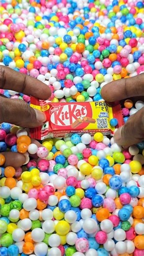 Foam balls box in kitkat chocolate opening | satisfying | unboxing #shortsfeed #viralshorts #shorts