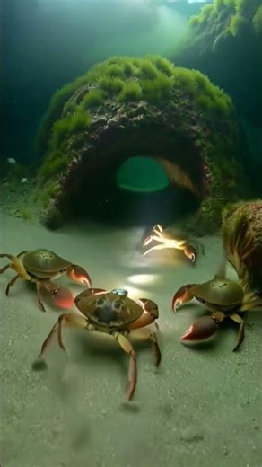 Exploration du fond marin avec un crabe