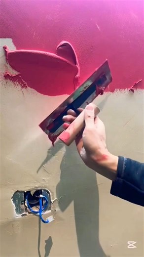 How to apply micro cement plaster on walls | Wall paint method #wallpainting #building #shorts