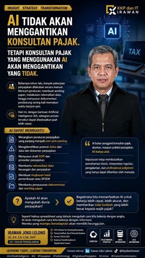 Ai tik akan megngantikan konsultan Pajak tapi konsultan pajak yang mengunakan AI menggantikan yg tdk