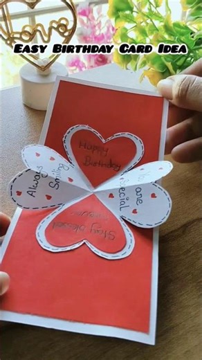Easy Handmade Birthday Card Idea | Beautiful Heart Flower Pop -up Card | Creative Card