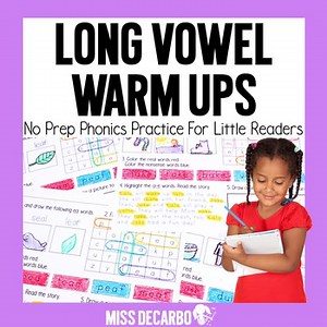 Long Vowel Warm Ups No Prep Phonics Practice for Little Readers
