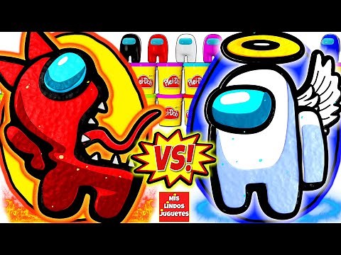 Huevos Sorpresa Gigantes de Among Us El Impostor VS Among Us Tripulante de Plastilina Play Doh Españ