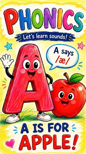 🔤 A Is for Apple! 🍎 | Fun Phonics for Kids | Learn Letter A