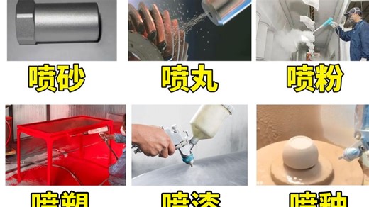 一个视频带你彻底搞懂六种常见的表面处理工艺：喷砂、喷丸、喷粉、喷塑、喷漆、喷釉
