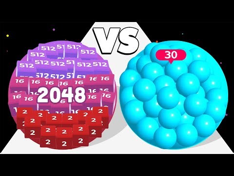 2048 CUBE RUNNER /vs BALL RACE ∞ ASMR Gameplay Android iOS • Satisfying Mobile Games