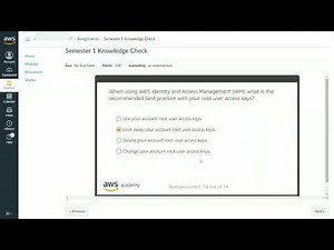 AWS Semester 1 Knowledge Check | AWS Academy Introduction to Cloud: Semester 1 [13537] | 4K