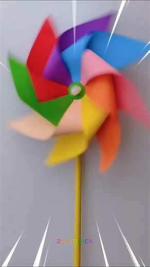 DIY Rainbow Paper Pinwheel! #diy #satisfying #craftideas