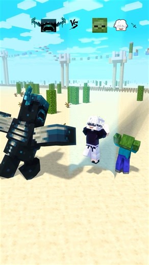 Part 1: Zombies summon GOJO! Wardens retaliate with SAITAMA #minecraft