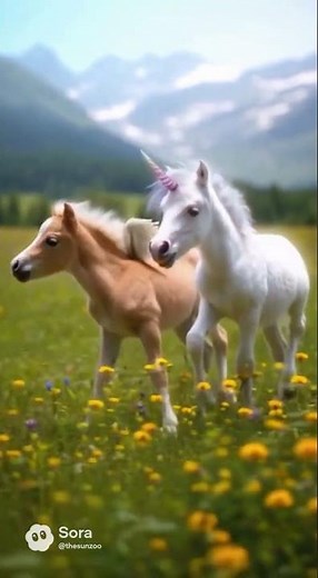 Baby Unicorn & Baby Pegasus!🦄 #AIArt #FantasyAnimals #AIAnimals