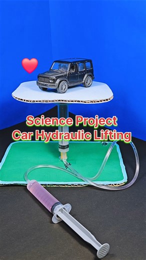 Science Project Car Hydraulic Lifting #scienceproject #shorts #ytshorts