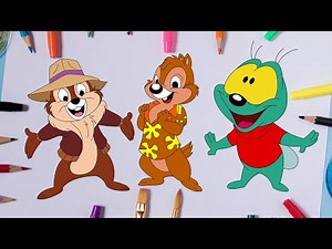 Easy Draw Chip Dale and Zipper | Chip 'n Dale Rescue Rangers