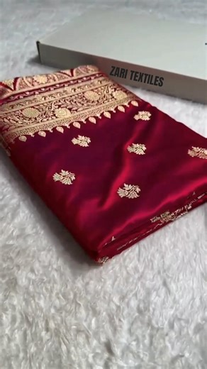 ❣️Royal Red Banarasi Silk Saree with Rich Gold Zari Weaving #saree ##shorts #viral