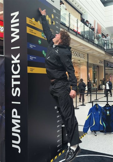 Jump | Stick | Win Leave your mark for Brazil🇧🇷 Highest Jumpman takes home the new Nike x Jordan Brazil away shirt and an exclusive sticker pack Think you're the best Jumpman in Manny?🤔 #jordan #nike #brazil #jumpman #manchester @prodirectsoccer