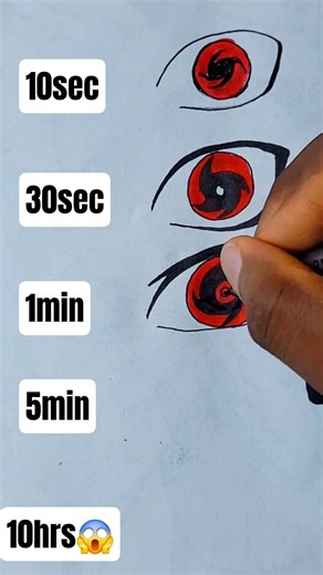 How to Draw Shisui Mangekyou Sharingan in 10sec,30sec, 1min, 10min, 10hrs👀 #shorts